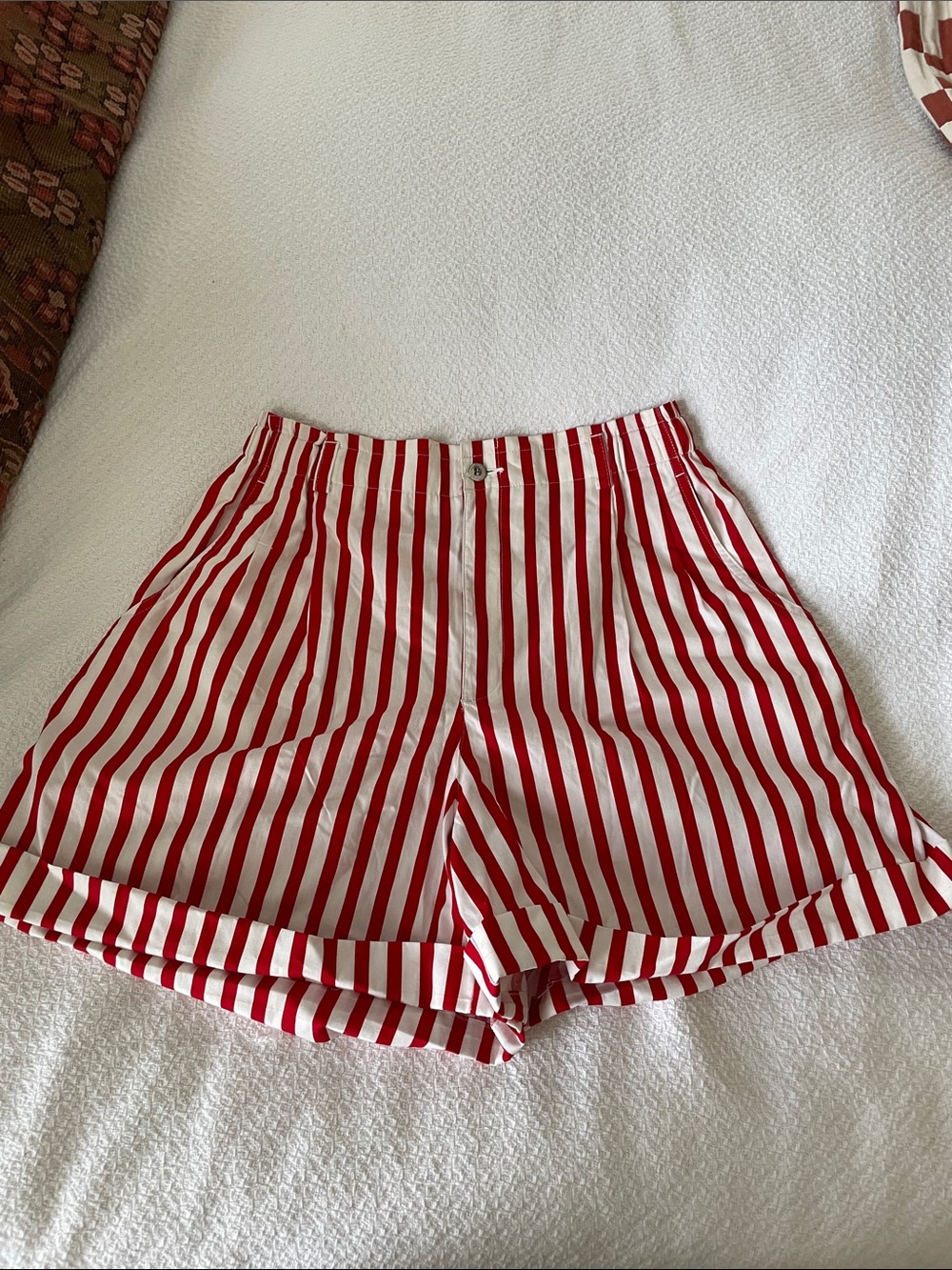 Vintage Red & White Striped Shorts